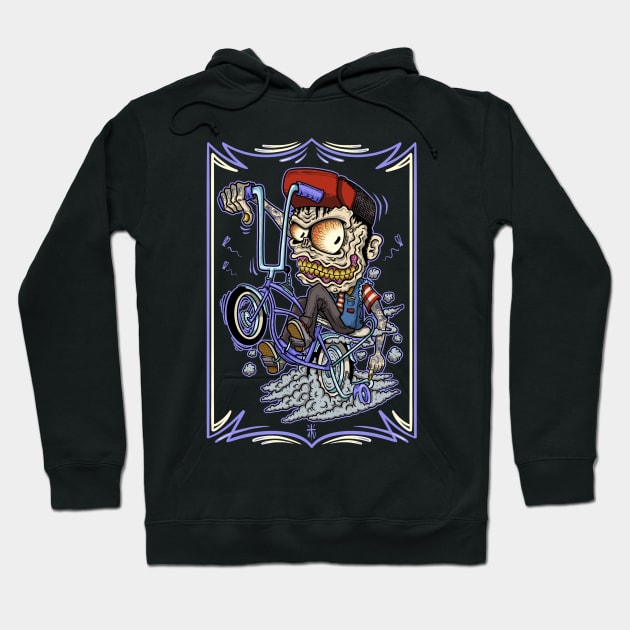 wheelie Monster bike Hoodie by Il villano lowbrow art